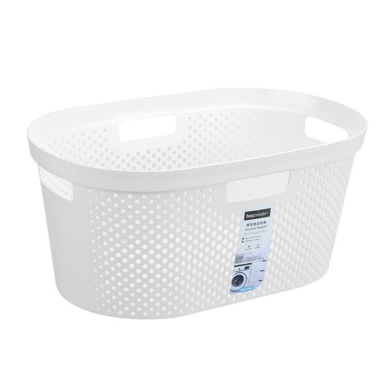 Hudson Laundry Basket, 40L, Asstd
