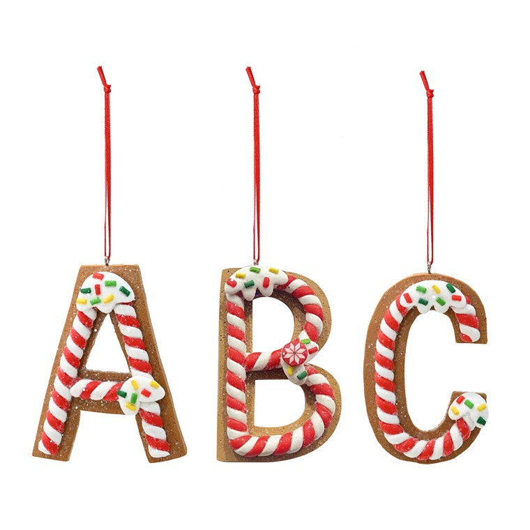 Hanging Gingerbread Alphabet Decoration, Assorted