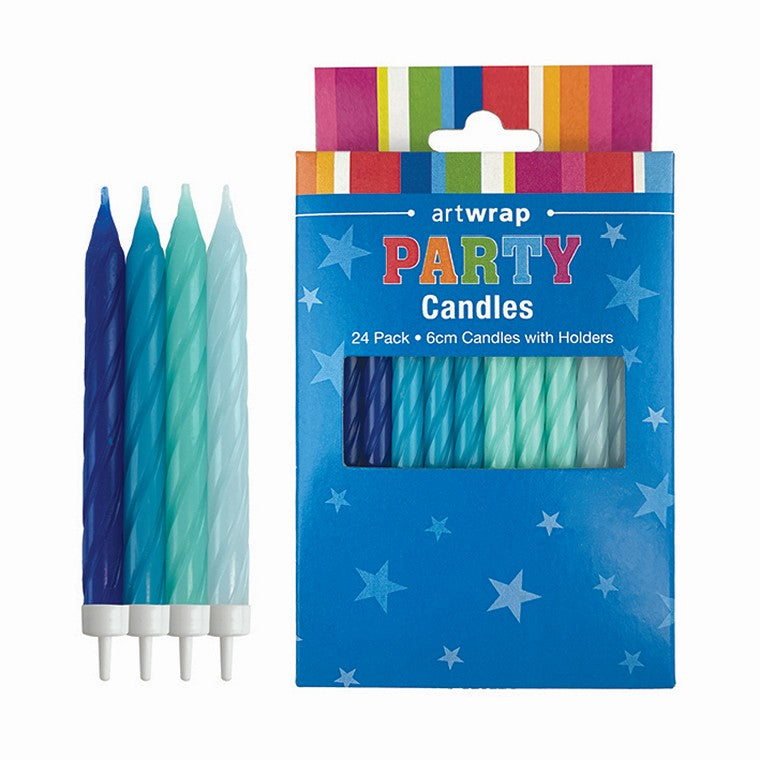 Pastel Blue Candles, 24pk