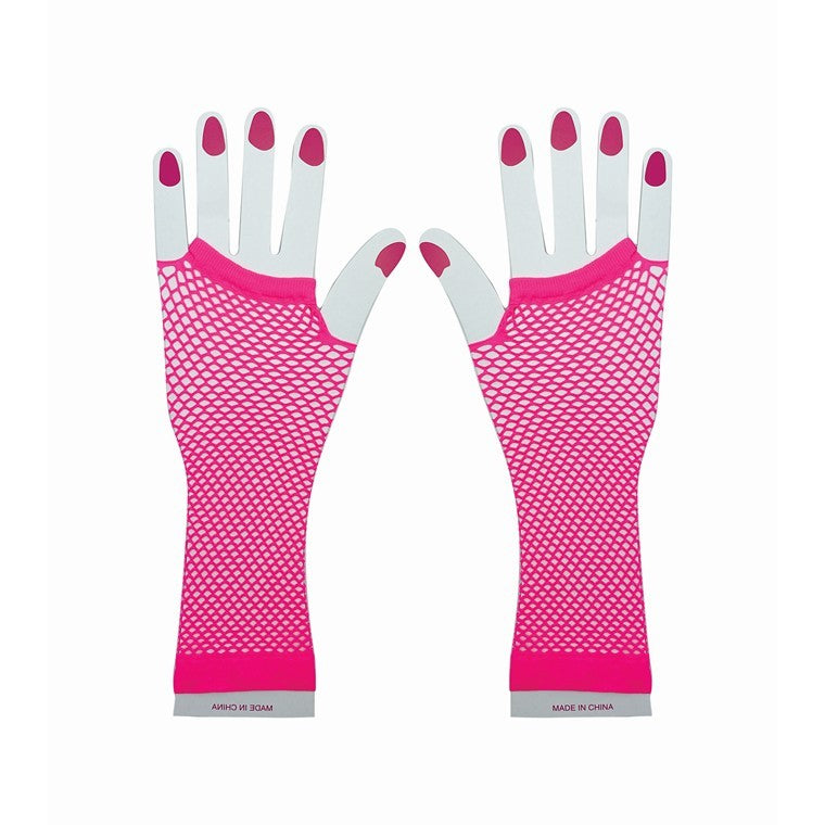 Party Fishnet Gloves, Pink