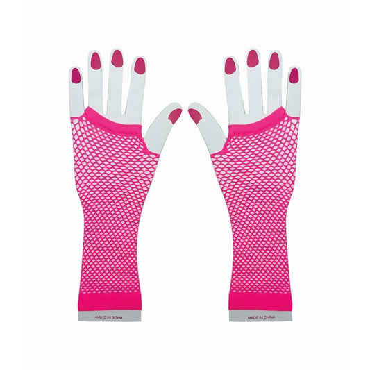Party Fishnet Gloves, Pink