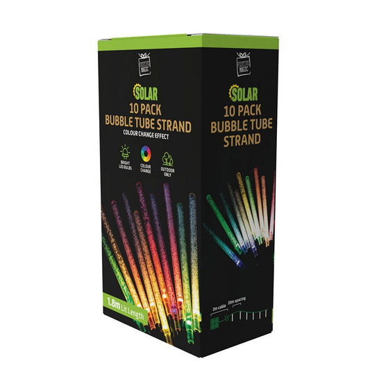 Solar Icicle Bubble Tube Lights, 10pk, Colour Change