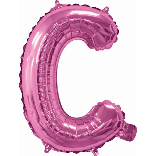 Pink Foil Balloon, 35cm, Letter C