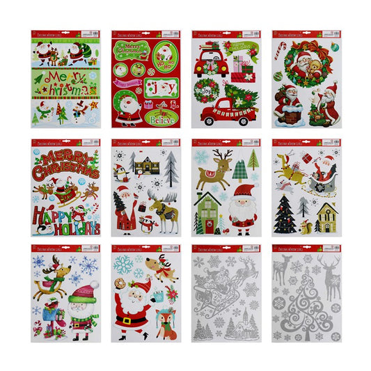 Christmas Window Clings, Assorted