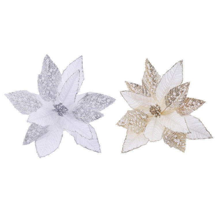 Pale Pearl Poinsettia Stem, Assorted