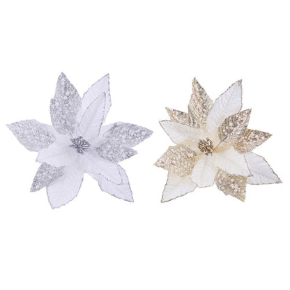 Pale Pearl Poinsettia Stem, Assorted