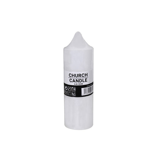 Church Candle Slim, Cream, Medium