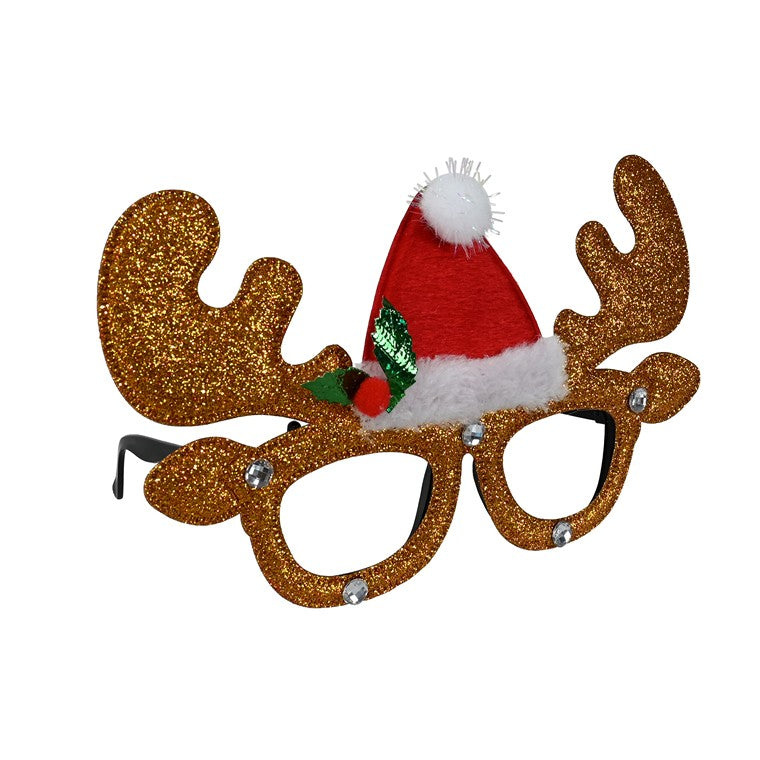 Christmas  Novelty Glasses w/ Sequins, Assorted