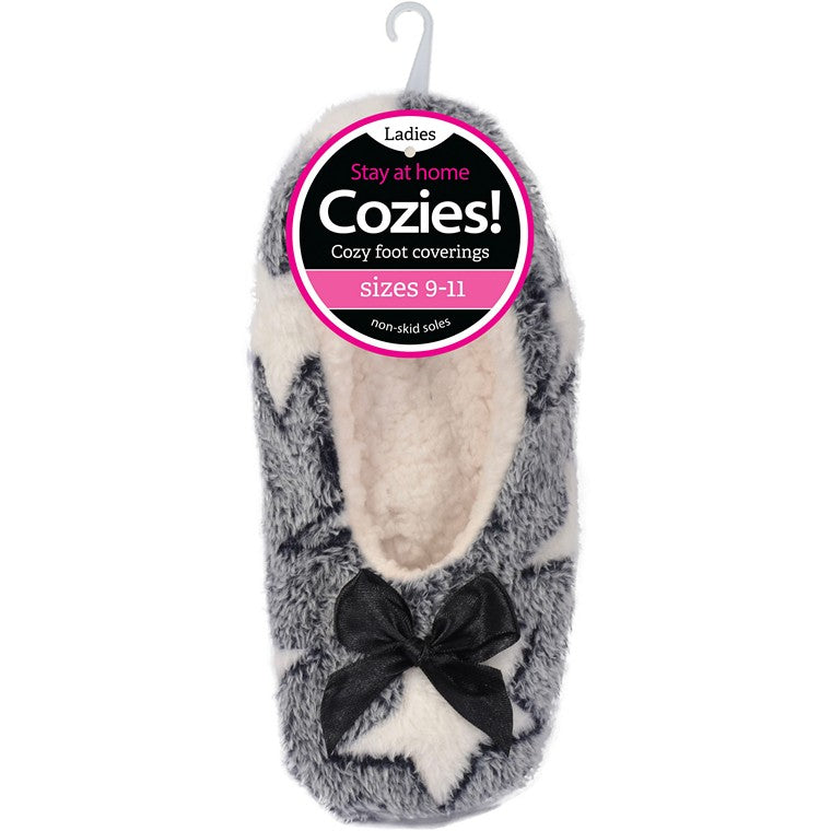 Ladies Sherpa Slippers, Asstd