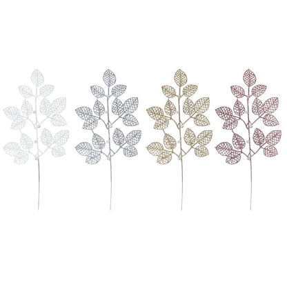 Glitter Leaf Pearl Crystal Pick, Asstd