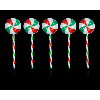 Solar Lollipop Path Lights, 5pk
