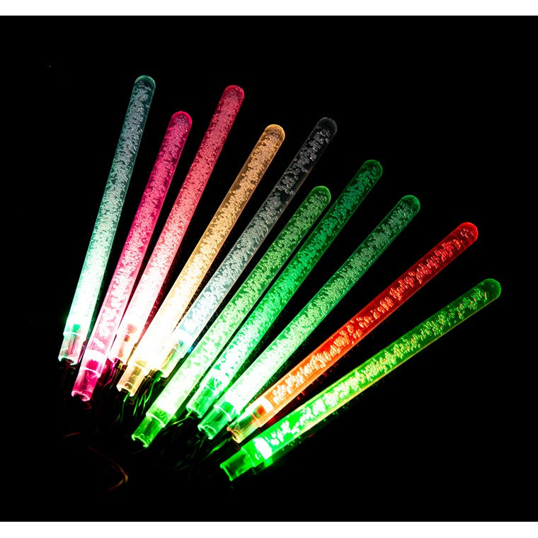 Solar Icicle Bubble Tube Lights, 10pk, Colour Change