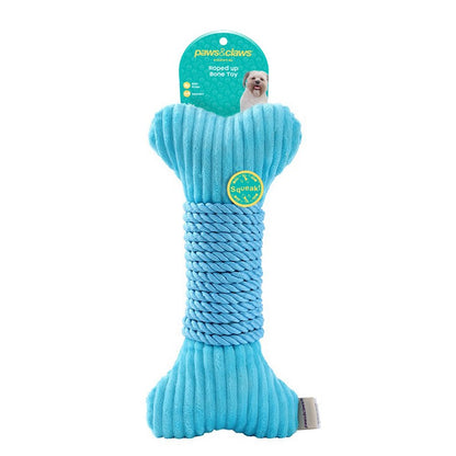 Roped-Up Plush Bone, Aqua