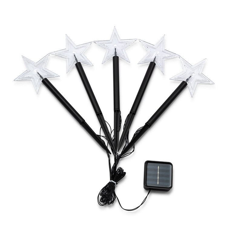 Solar LED Star Path Lights, 5pk, Assorted