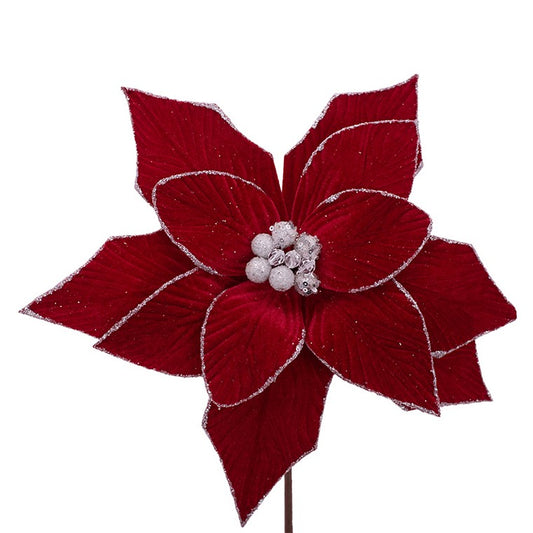 Red Poinsettia Stem, 31cm