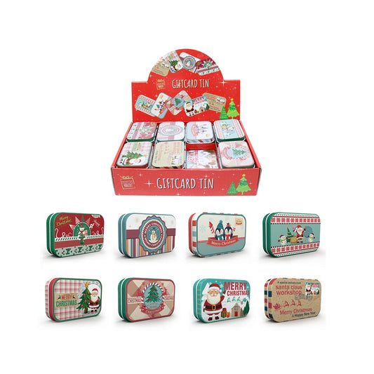 Christmas Mini Retro, Gift Card Tin, Assorted