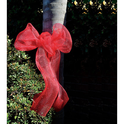 Gift Wrap Red Metallic Line Mesh, 6m