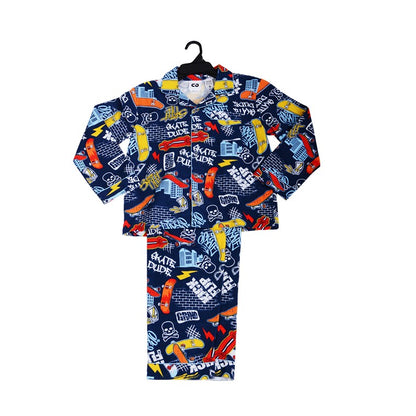 Flannel PJ Set, Skater, Size 14