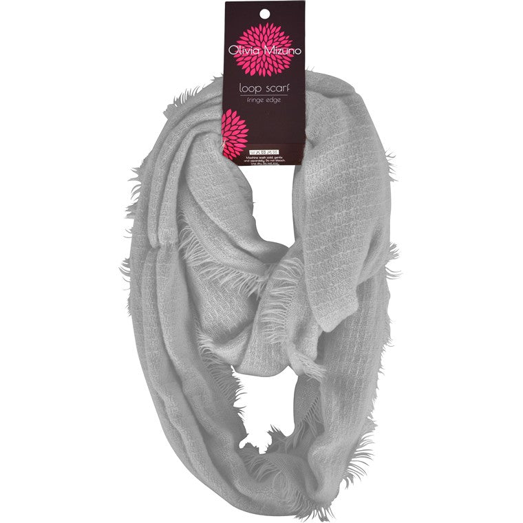 Tube Scarf w/ Fringe, 4 Asstd Colours