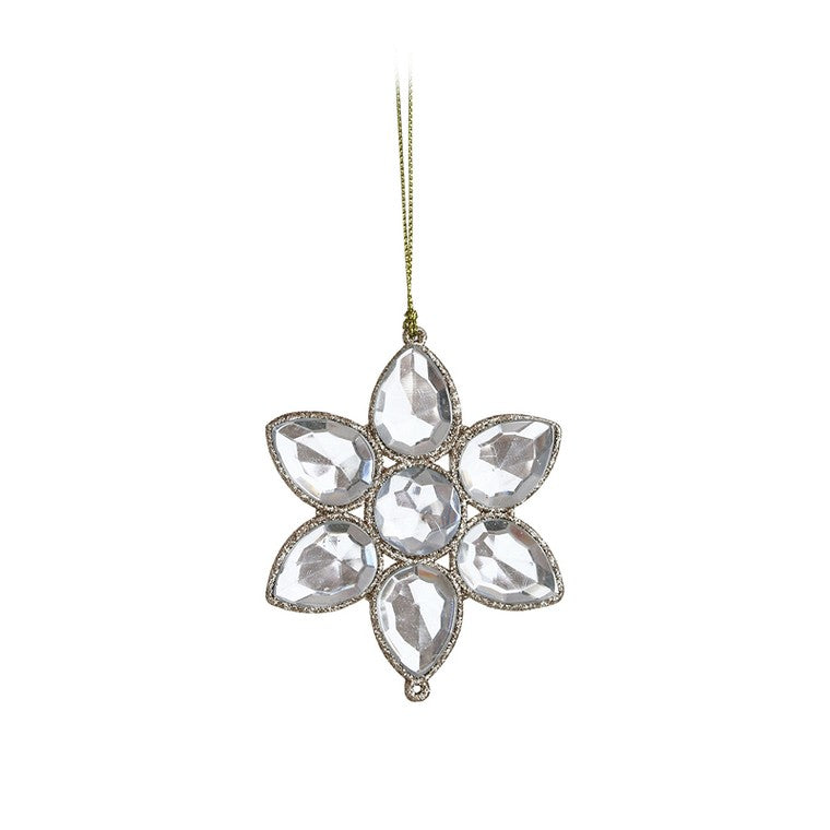 Pearl Snowflake Ornament, 8cm