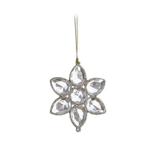 Pearl Snowflake Ornament, 8cm