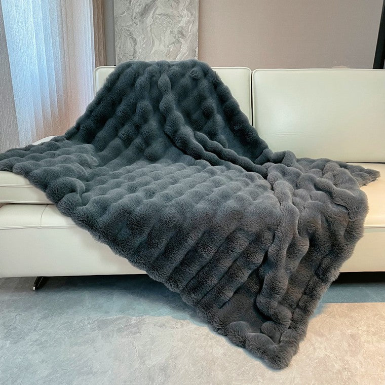 Bubble Faux Fur Blanket, Asstd
