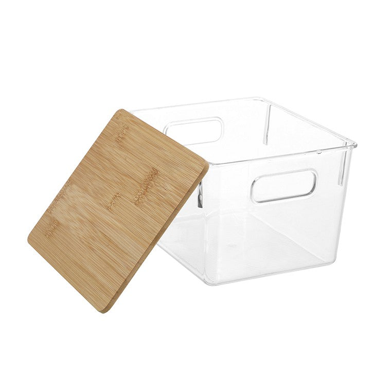Crystal Storage w/ Bamboo Lid, 21cm