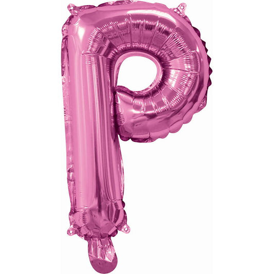 Pink Foil Balloon, 35cm, Letter P