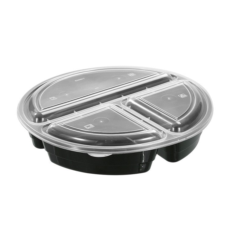 L&L 3 Section Food Container 1000ml, 8pk