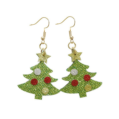 Christmas Earrings Novelty Glitter, Asstd