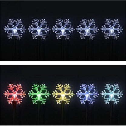 Solar LED Snowflake Path Lights, 5pk, Assorted