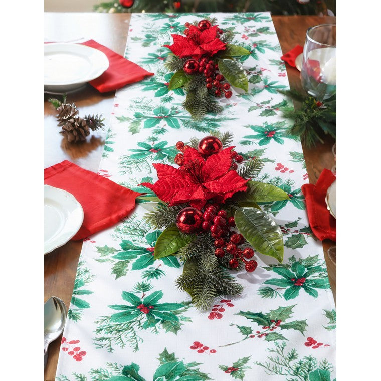 Poinsettia Berry Table Deco, Assorted