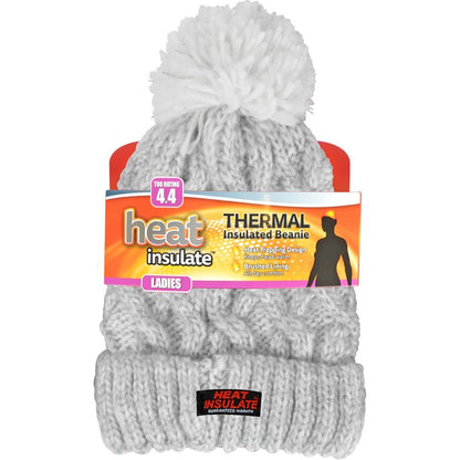 Ladies Heat Control Melange Beanie, 3 Asstd Colours