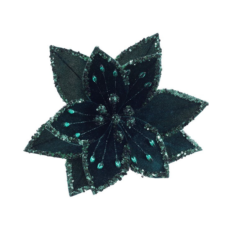 Deluxe Jewel Poinsettia Clip, Assorted