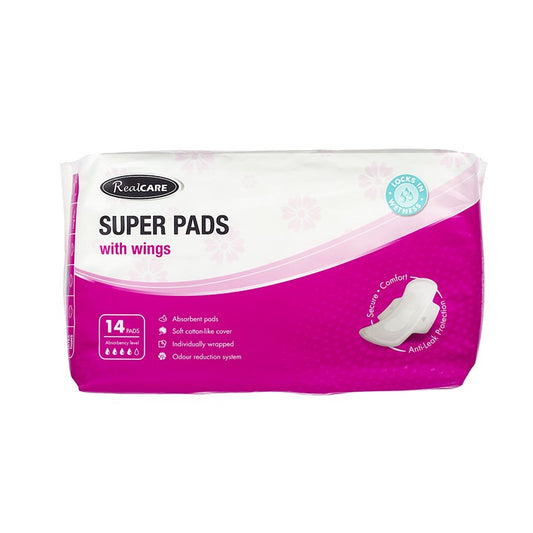 Real Care Pads Maxi Super w/ Wings, 14pk