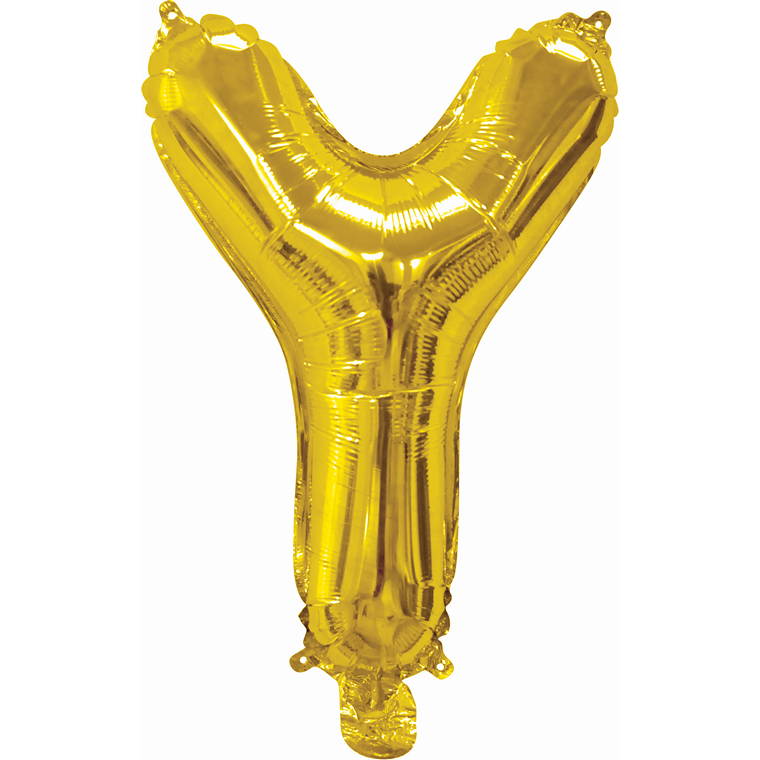 Gold Foil Balloon, 35cm, Letter Y