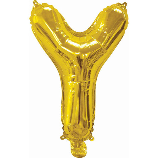 Gold Foil Balloon, 35cm, Letter Y