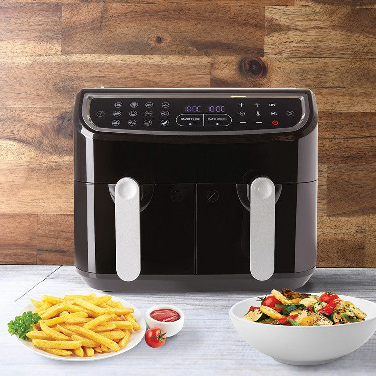 Kitchen Couture Digital Air Fryer 9L - 2x 4.5L, Dual-Zoned