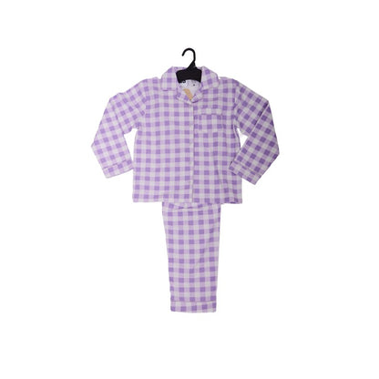 Flannel PJ Set, Lavender Gingham, Size 10
