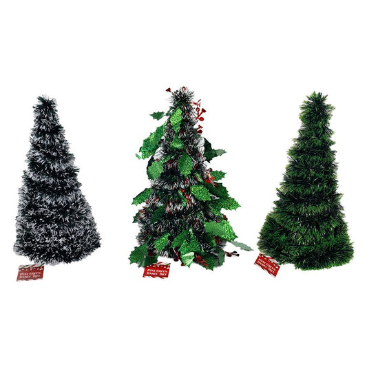Tinsel Tree, Green, 27 x 12xm, Assorted
