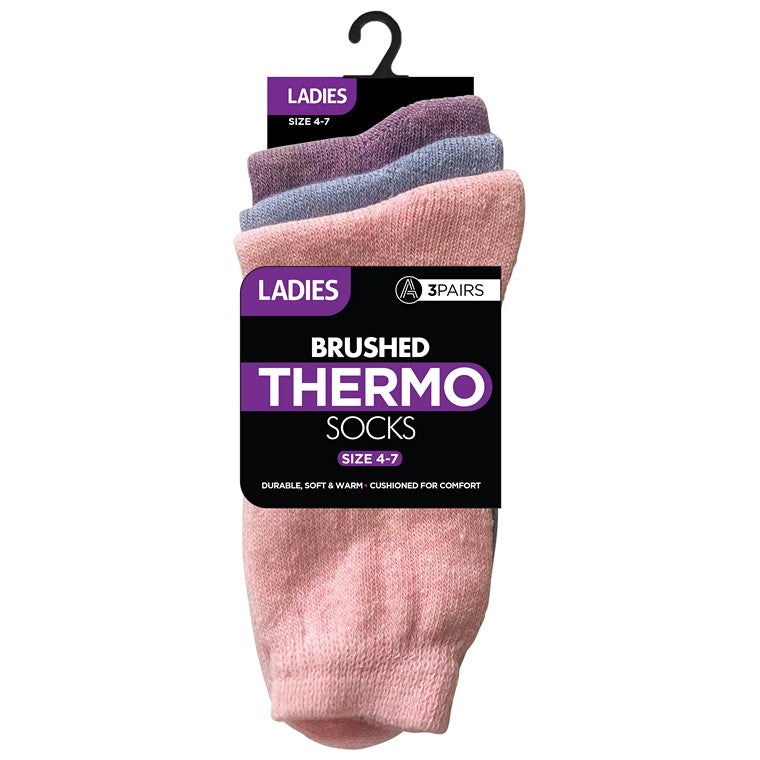 Ladies Thermal Socks, 3pk