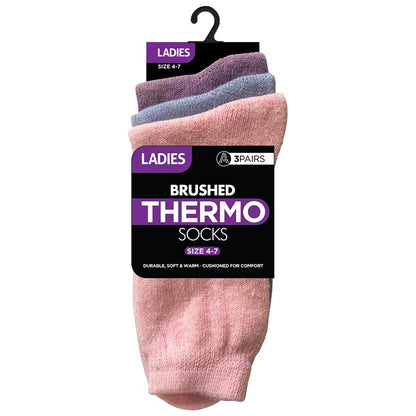 Ladies Thermal Socks, 3pk