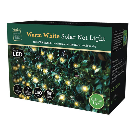 Christmas Solar Net Light 150 LED, Assorted