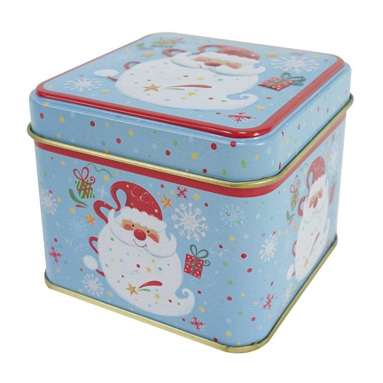 Xmas Gift Box Mini Square Tin, 75cm, Asstd Designs