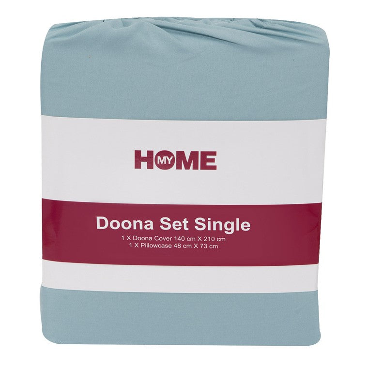 My Home Microfibre Doona Set, Single, Blue Haze