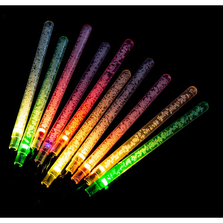 Solar Icicle Bubble Tube Lights, 10pk, Colour Change