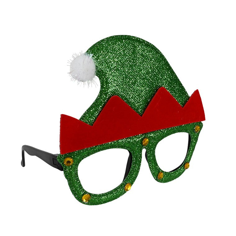 Christmas  Novelty Glasses w/ Sequins, Assorted