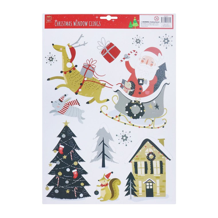 Christmas Window Clings, Assorted