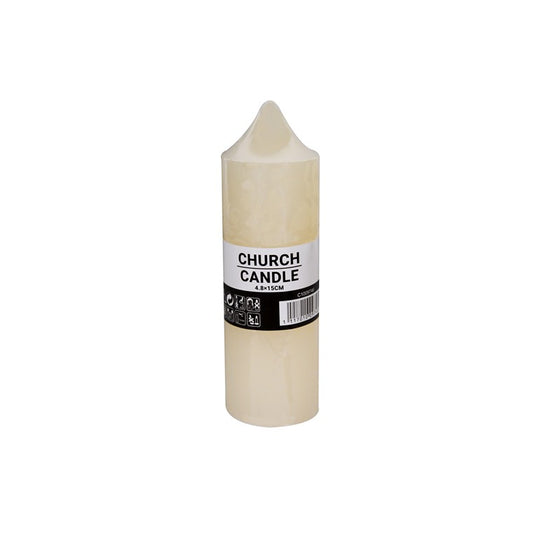 Church Candle Slim, White, Medium