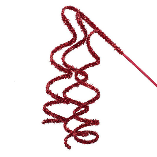 Red Glitter Swirl Spray, 71cm